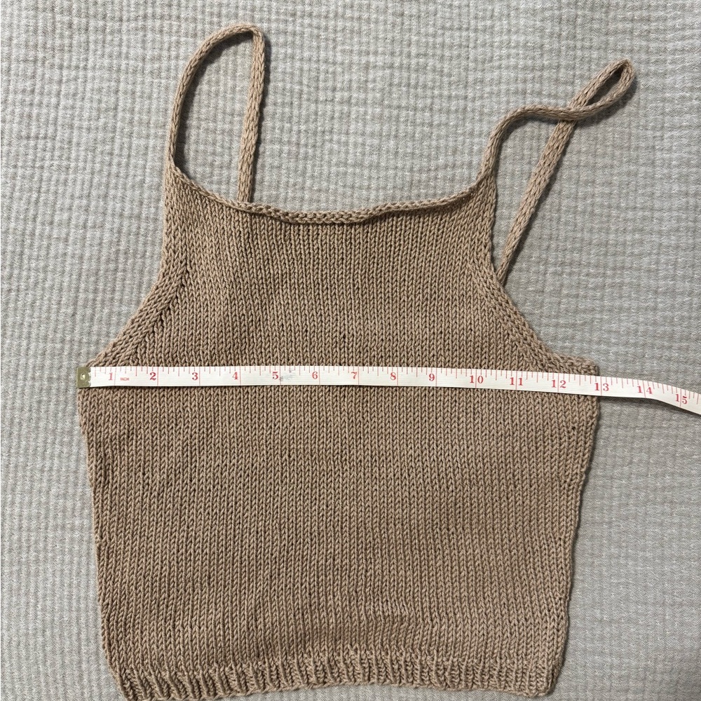Hand knit Cropped Camisole Tank, Size Small - Picture 3 of 4